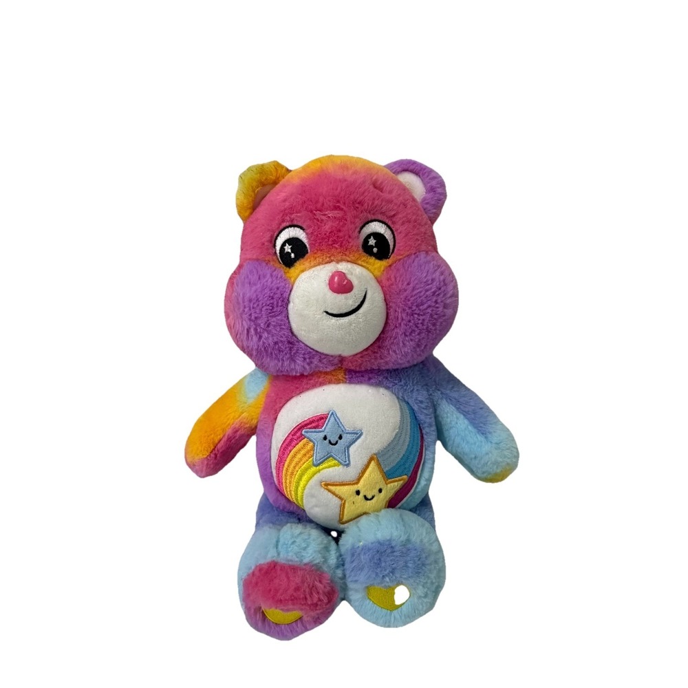 Dare To Care Bear Plush Stuffed Animal Basic Fun Rainbow Stars Soft Cute